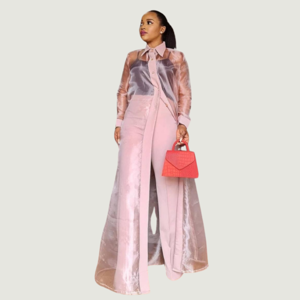 Pink silk gown